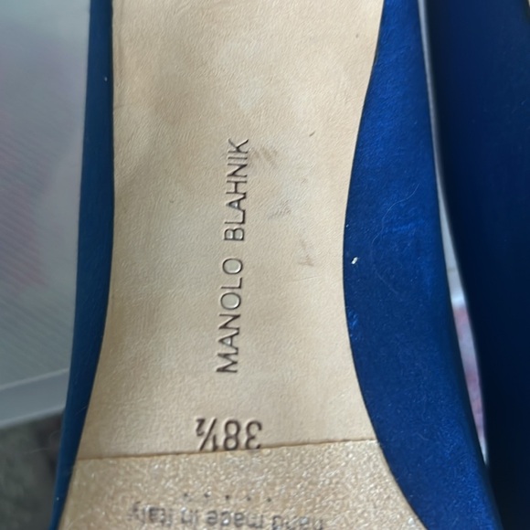 Manolo Blahnik Crystal Hangisi 70 Royal Blue 8.5 - Picture 5 of 8